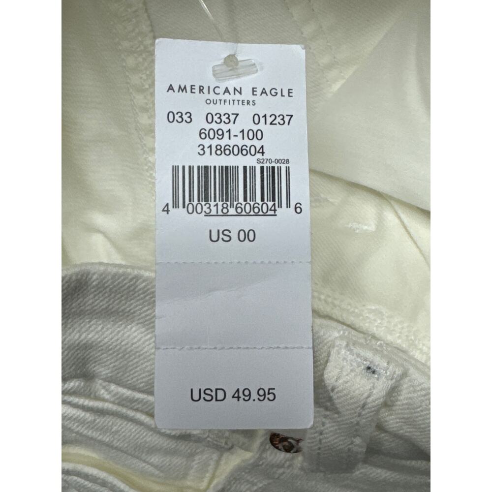 NWT American Eagle Women's Curvy Mom Short White Shorts - 00 (25x2.5)* - Picture 7 of 8